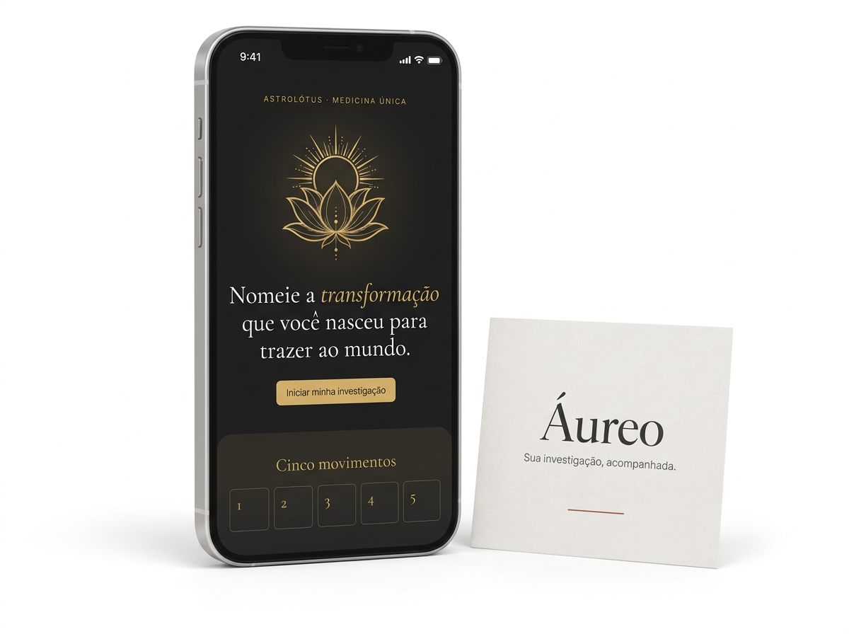 Mockup ilustrativo do Áureo em um celular