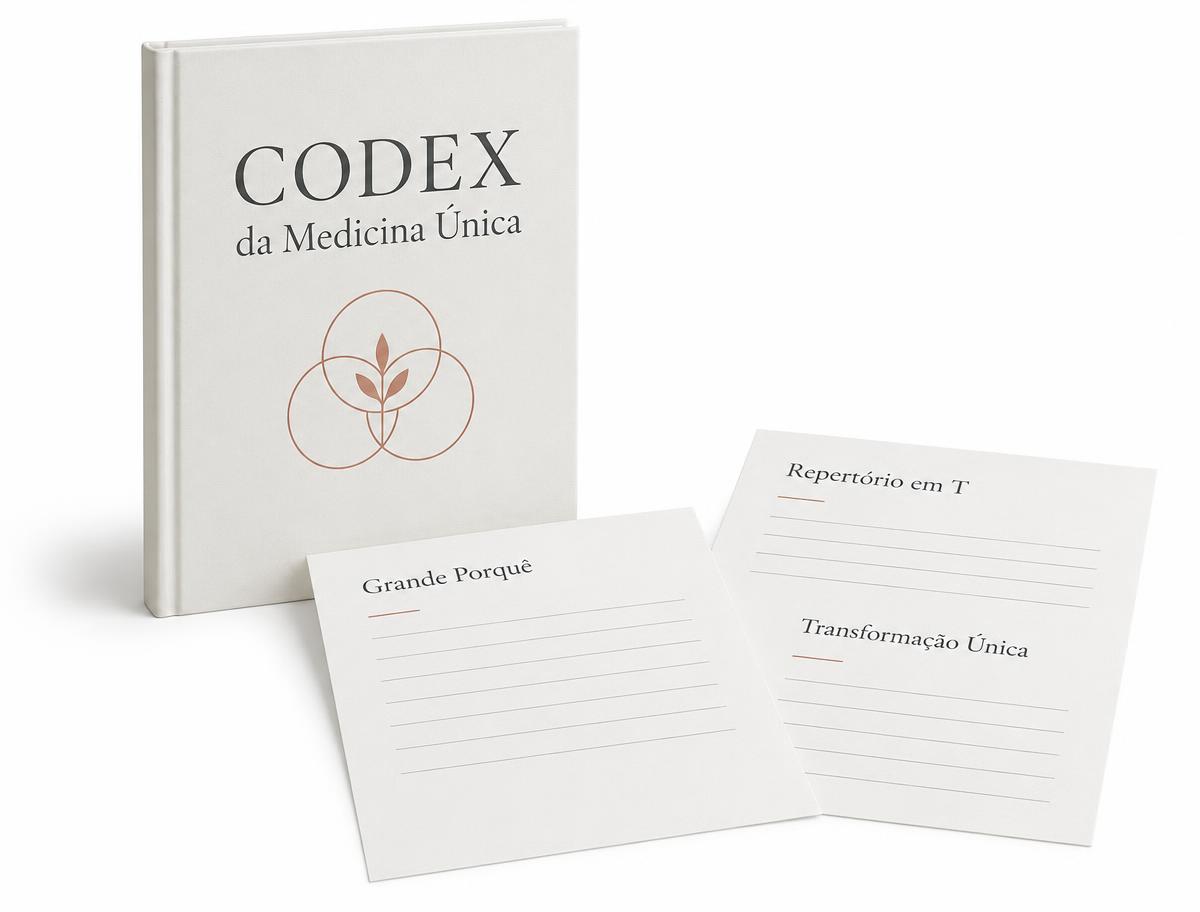 Mockup ilustrativo do CODEX da Medicina Única